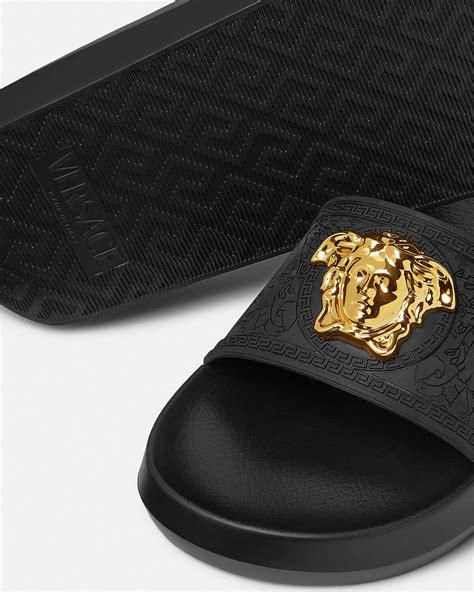 versace men's medusa slides|versace palazzo slides.